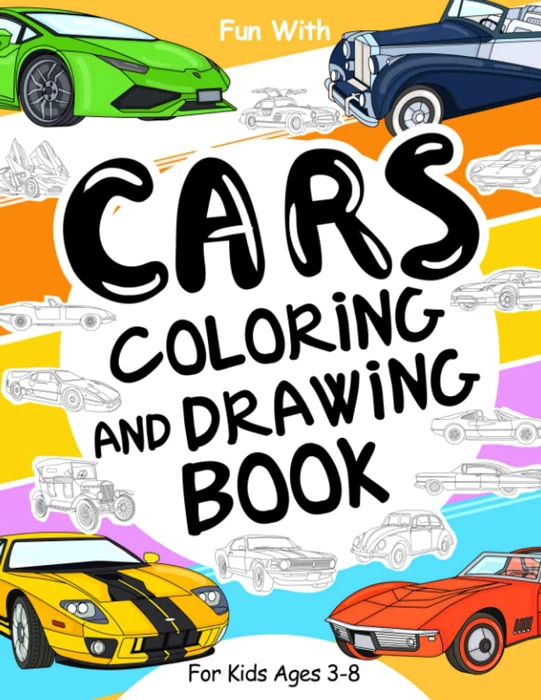 Cars Coloring and Drawing Book for Kids