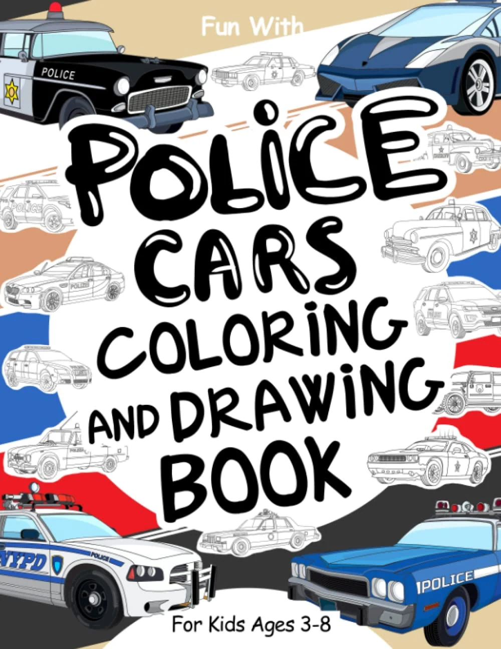 Police Cars Coloring and Drawing Book for Kids