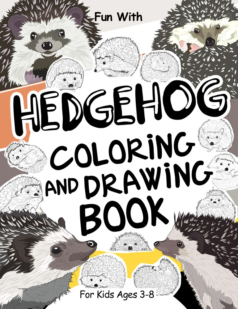Hedgehog Coloring and Drawing Book for Kids