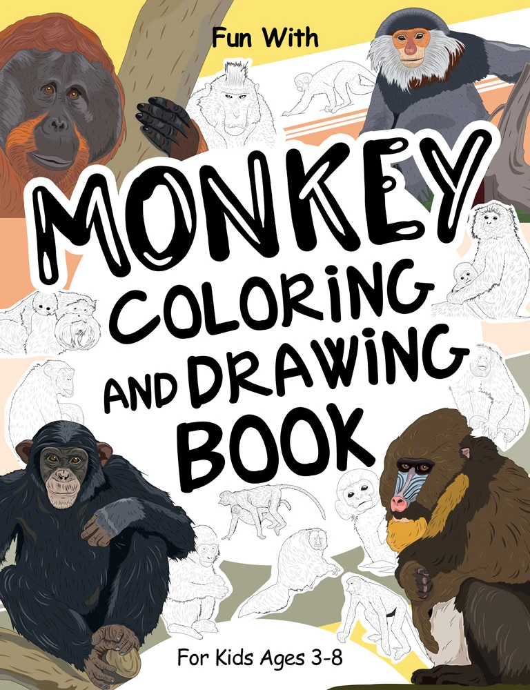 Monkey Coloring and Drawing Book for Kids