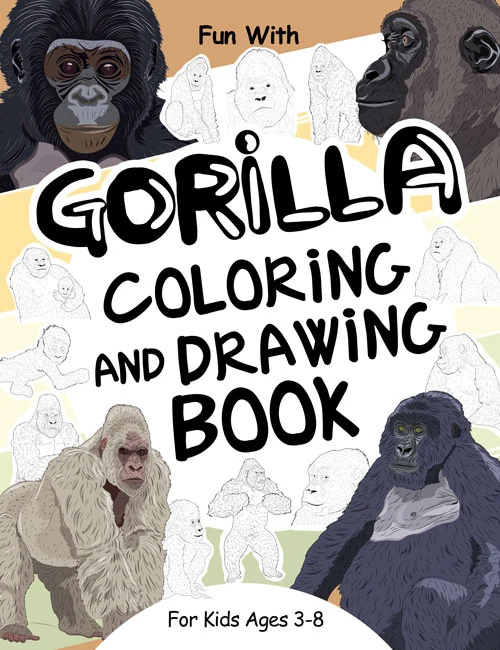 Gorilla Coloring and Drawing Book for Kids