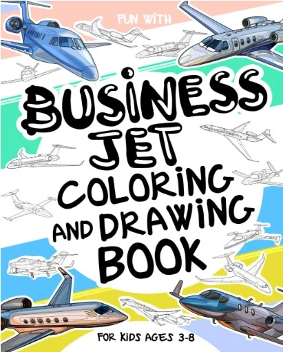 Business jet Coloring and Drawing Book for Kids