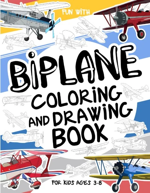 Biplane Coloring and Drawing Book for Kids