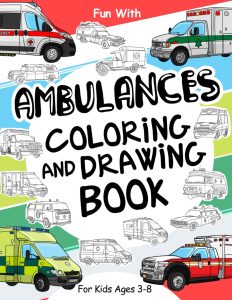 ambulance coloring and drawing book cover