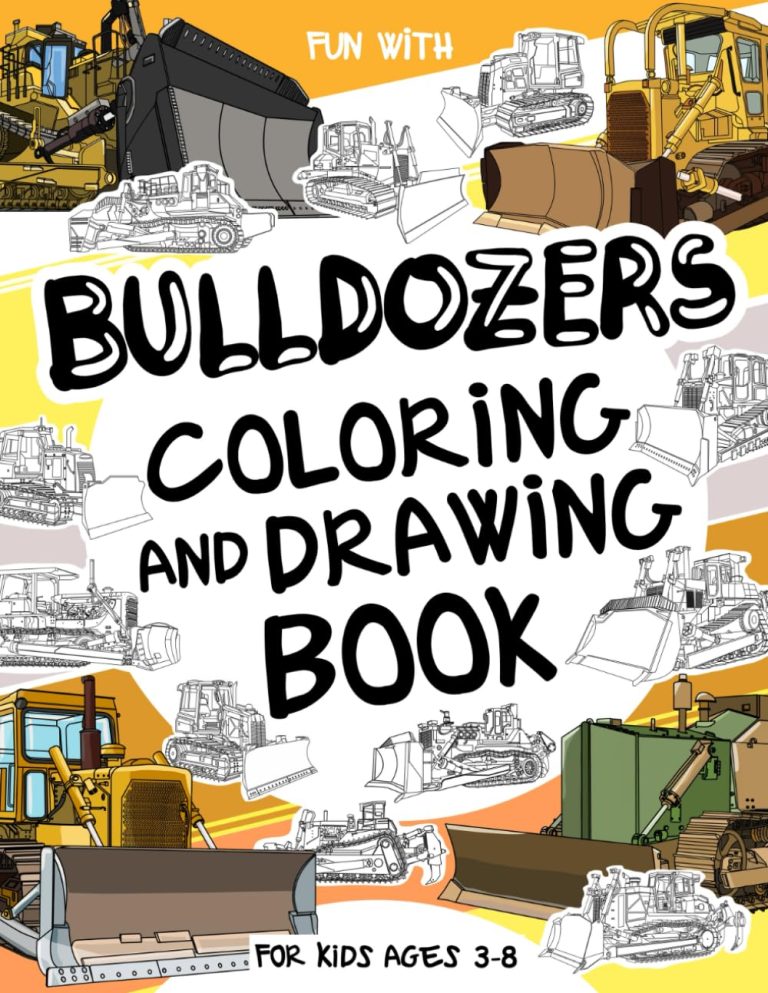 bulldozers coloring book cover