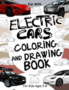 electric cars coloring book cover