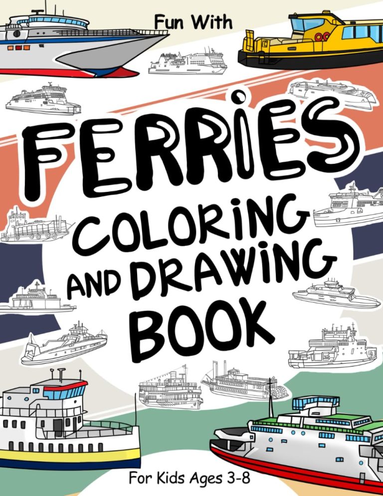 ferry boats activity coloring book cover