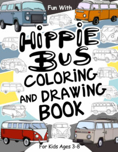 hippie bus coloring book cover