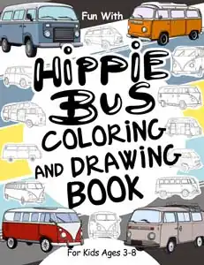 hippie bus colouring and drawing book for kids