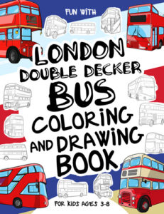 london red double decker bus coloring and drawing book cover