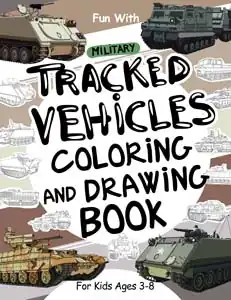military tracked vehicles colouring and drawing book for kids