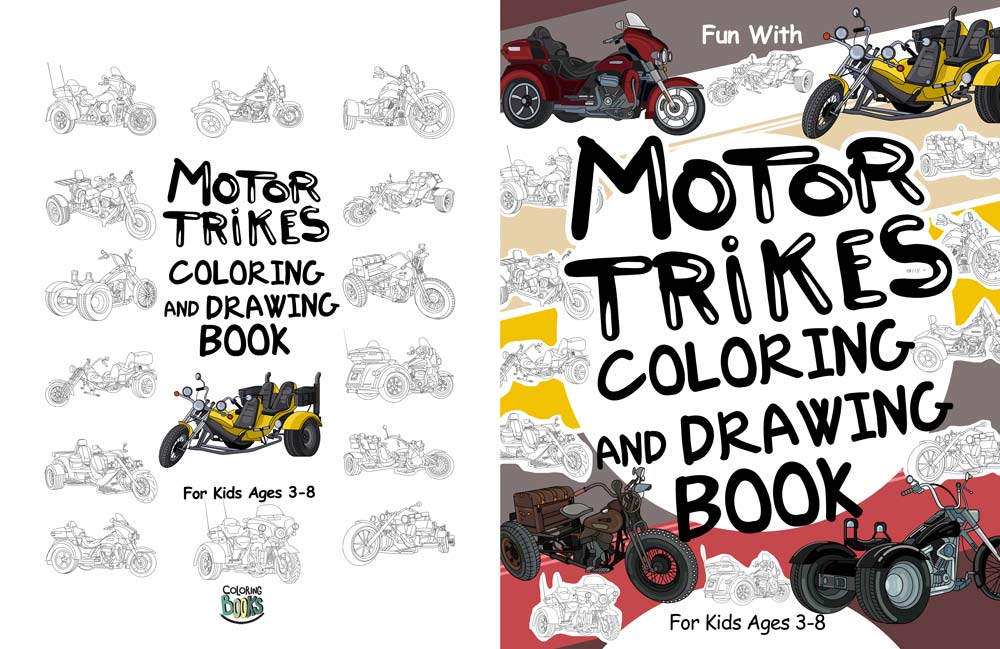 Motor Trikes Coloring and Drawing Book