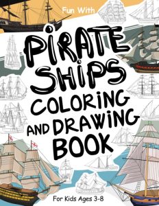 pirate ships coloring drawing book cover