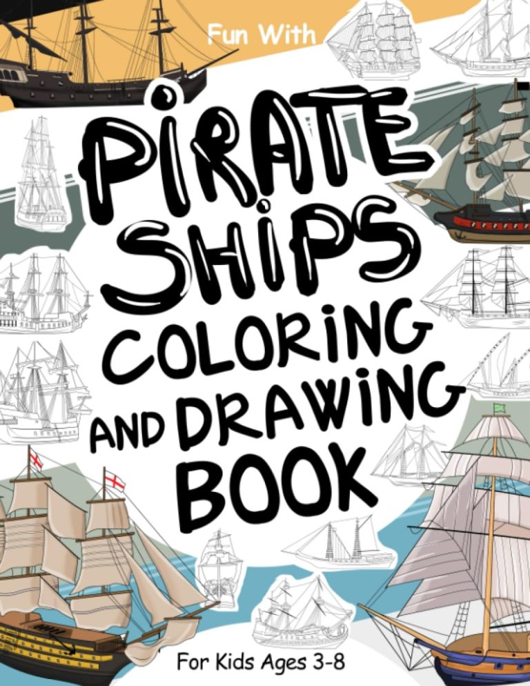 pirate ships coloring drawing book cover