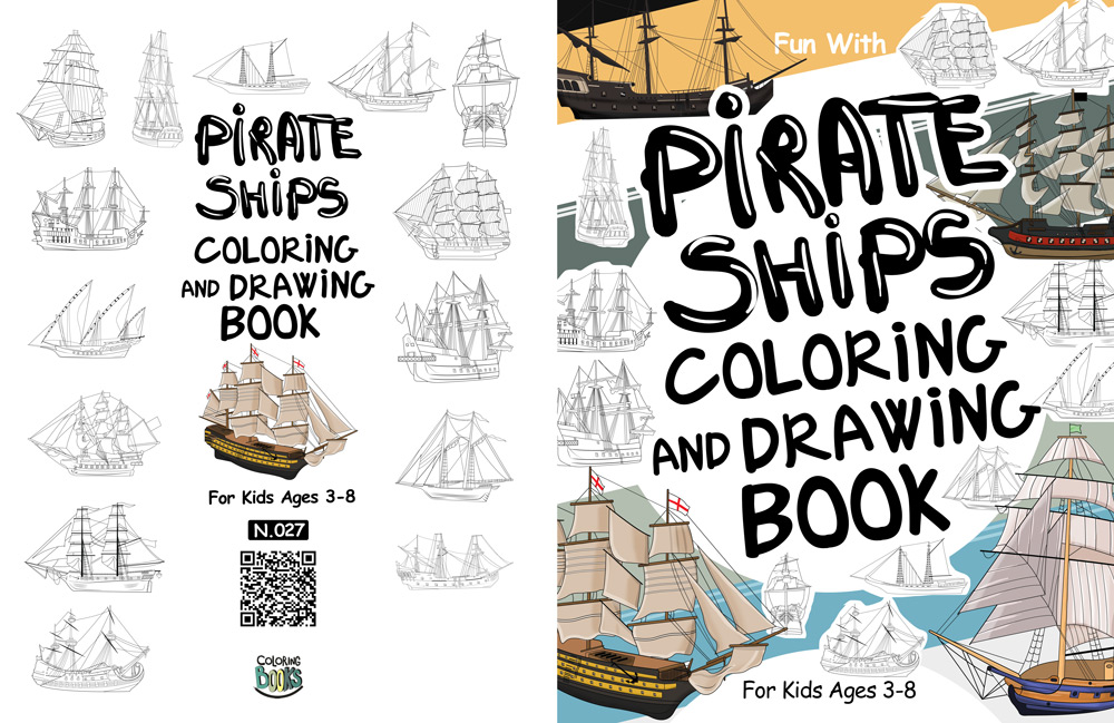 pirate ships coloring drawing book