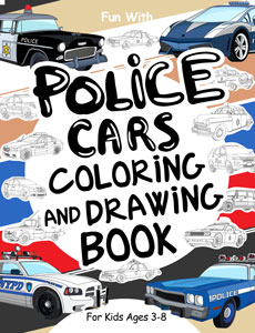 police cars coloring and drawing books