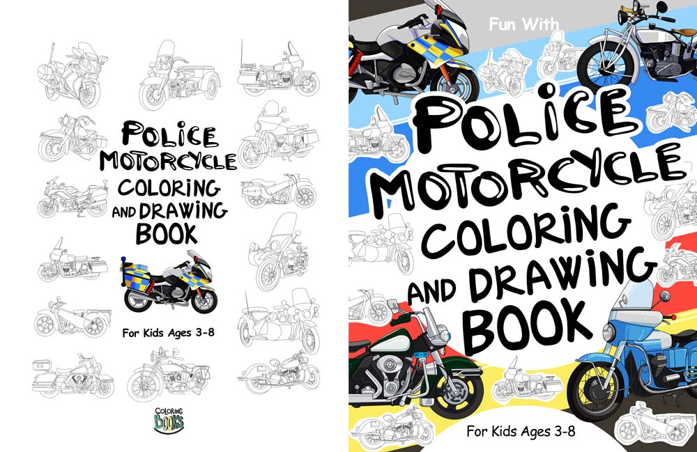 Police Motorcycle Coloring Book