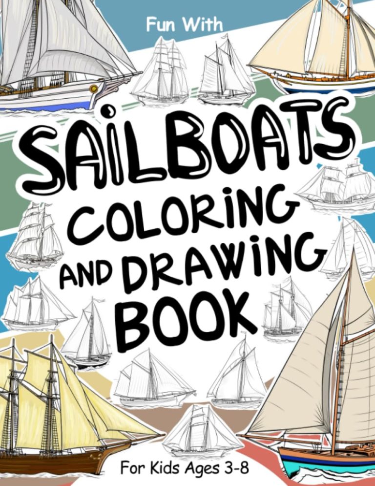 sailboats coloring book front cover