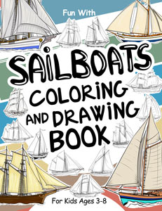 sailboats coloring drawing book for kids