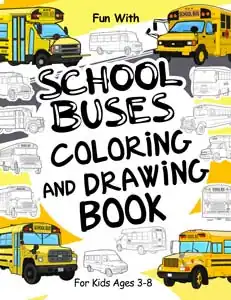 school bus colouring and drawing book for kids