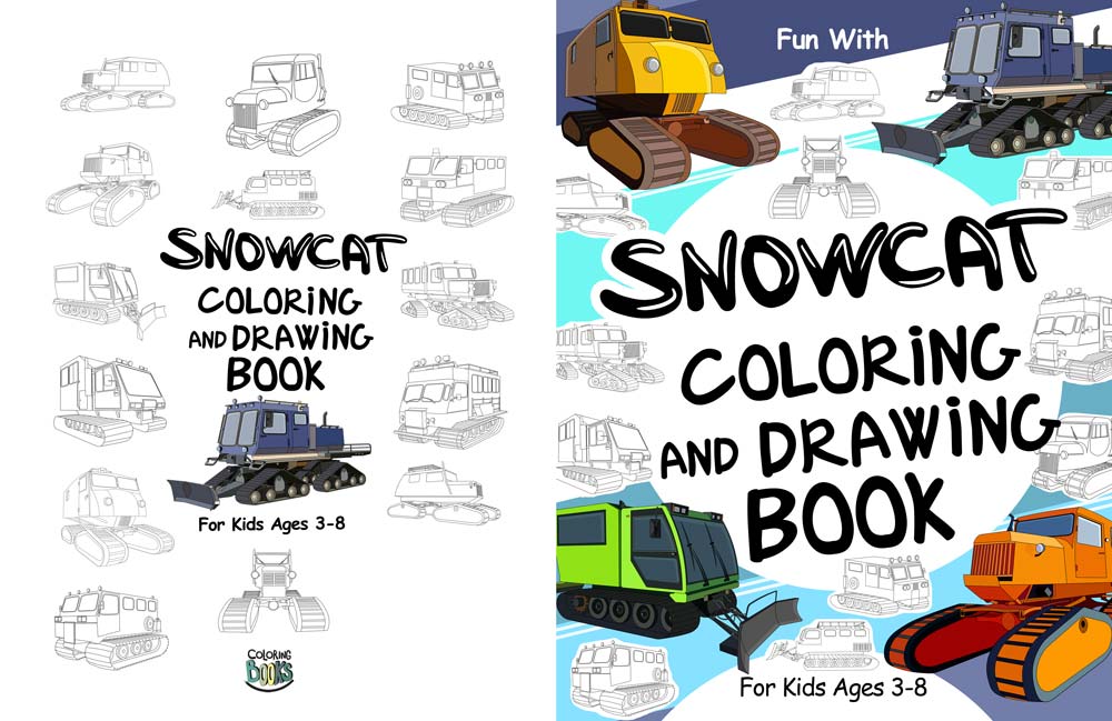 snowcat coloring drawing book pages sheets for kids