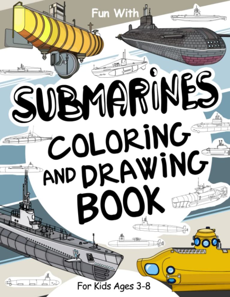 submarines colouring drawing book front cover