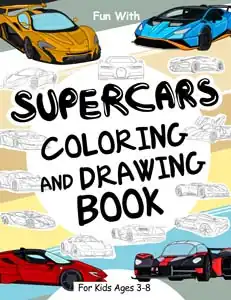 supercars colouring and drawing book for kids