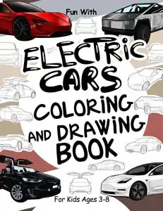 electric cars colouring and drawing book for kids