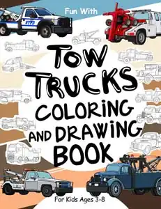 tow truck colouring and drawing book for kids