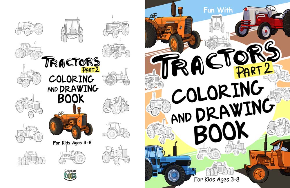 tractors coloring drawing book pages sheets for kids