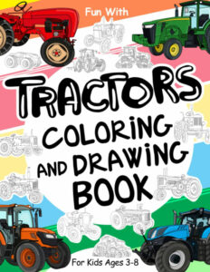 tractors coloring book cover