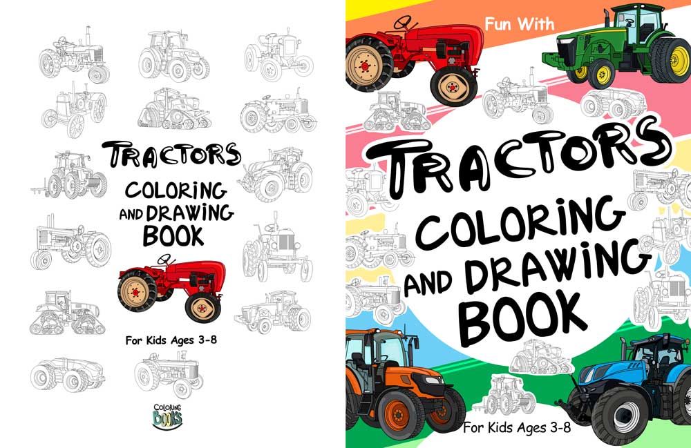 tractors colouring book
