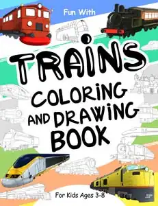 trains coloring and drawing book for kids