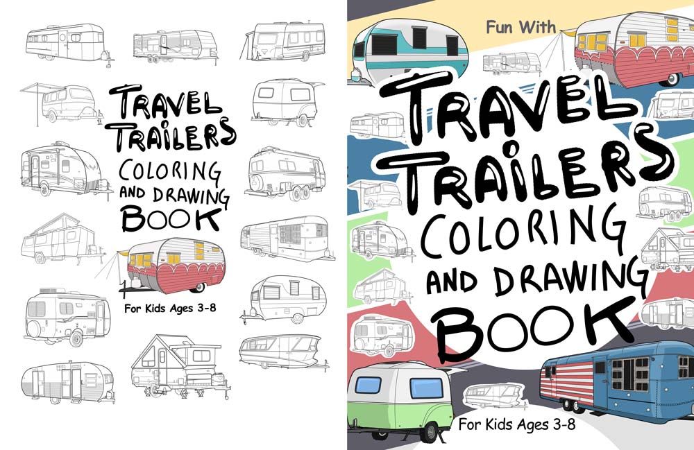 travel trailers coloring drawing book pages sheets for kids