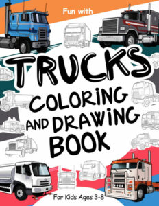 trucks colouring book cover