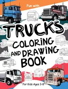 trucks colouring and drawing book for kids