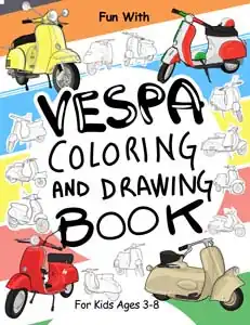 vespa piaggio colouring and drawing book for kids