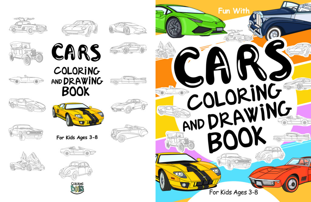 cars vehicles coloring drawing book pages sheets for kids