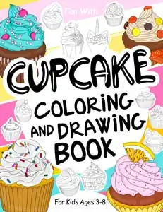cupcake colouring and drawing book for kids