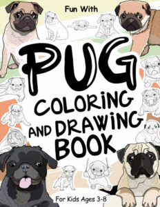 pug colouring book cover
