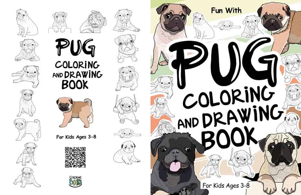 pug coloring books interior