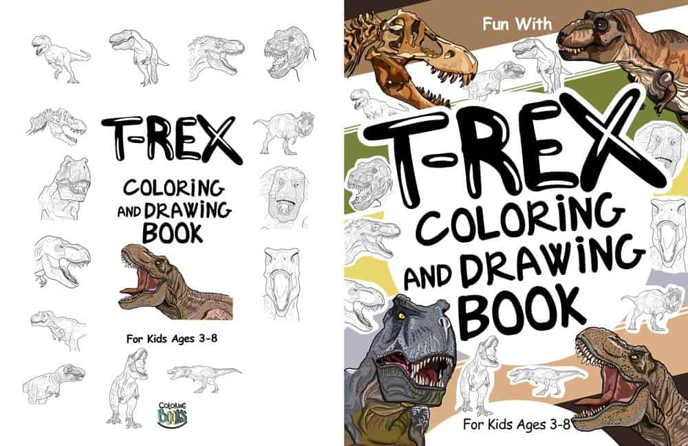 t-rex coloring and drawing book for kids
