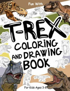 t-rex colouring book cover
