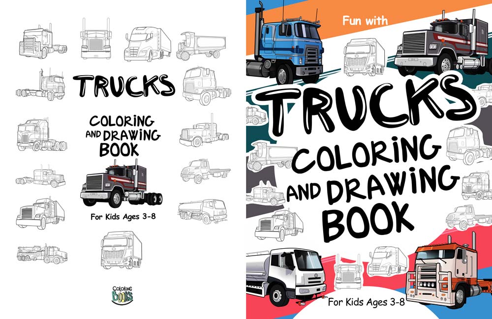 trucks coloring drawing book pages sheets for kids