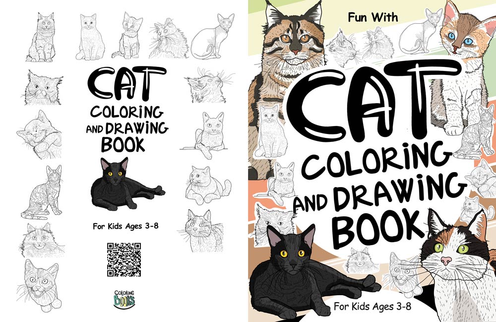 cat coloring book interior