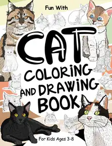 cats colouring and drawing book for kids