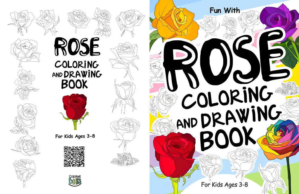 rose coloring drawing book