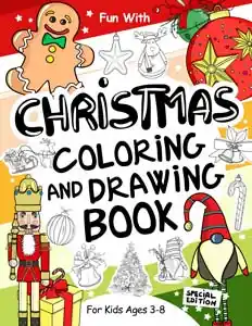 christmast colouring drawing cutting book for kids