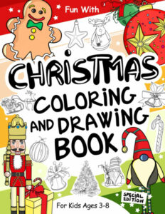 christmast colouring drawing cutting book for kids