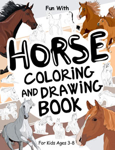 horse coloring and drawing book for kids